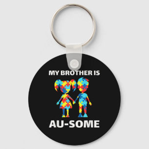 Mijn broer is Geweldige autisme-bewustwording Sleutelhanger