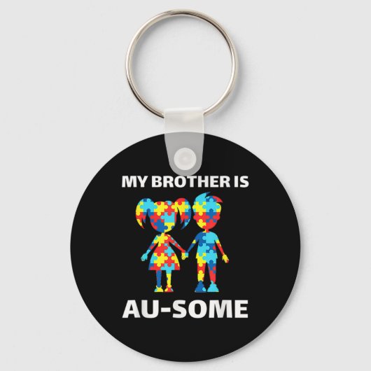 Mijn broer is Geweldige autisme-bewustwording Sleutelhanger (Voorkant)