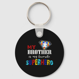 Mijn broer is mijn favoriete superheld Autism Awar Sleutelhanger