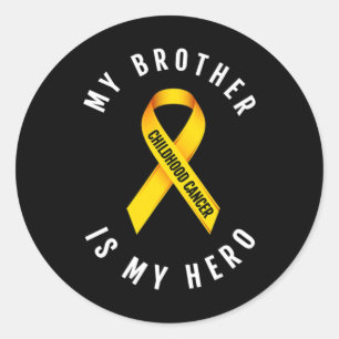 MIJN BROER IS MIJN HELD OP DE KINDERTIJD KANKERBEW RONDE STICKER