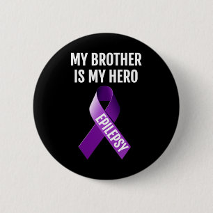 Mijn broer is mijn heldenepilepsie-bewustzijn voor ronde button 5,7 cm