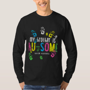 Mijn broer is op een paar autisme-bewustzijn t-shirt