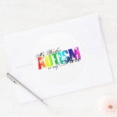 Mijn broer Mijn Hero - Autisme Ronde Sticker (Envelop)