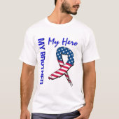 Mijn broer Mijn Hero Patriotic Grunge Ribbon T-shirt (Voorkant)