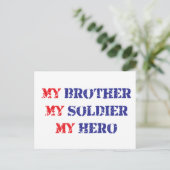 Mijn broer, mijn soldaat, mijn held briefkaart (Staand voorkant)