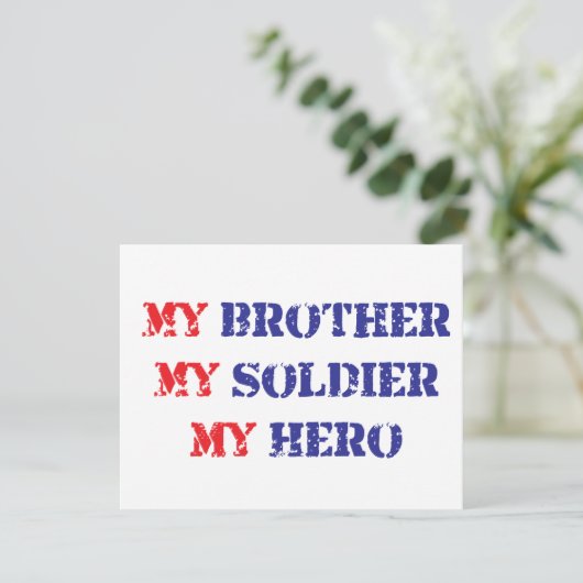 Mijn broer, mijn soldaat, mijn held kaart (Staand voorkant)