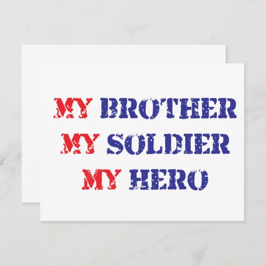 Mijn broer, mijn soldaat, mijn held kaart (Voorkant / Achterkant)