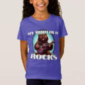 Mijn broer Rocks! Kleurrijk Beer T-shirt (Voorkant)