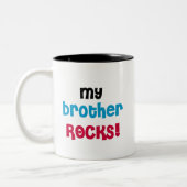 Mijn Broer Rocks T-shirts en cadeautjes Tweekleurige Koffiemok (Links)