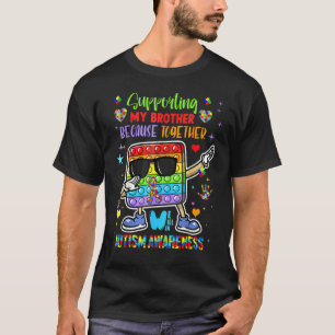 Mijn broer steunen puzzel Autisme bewustzijn maand T-shirt