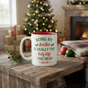 Mijn broer zijn is echt de enige cadeau die je nod tweekleurige koffiemok
