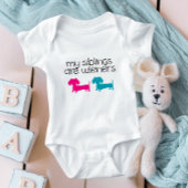 Mijn broers en zussen zijn Wieners Dachshund Baby Romper