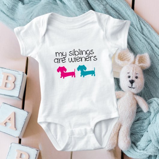 Mijn broers en zussen zijn Wieners Dachshund Baby  Romper