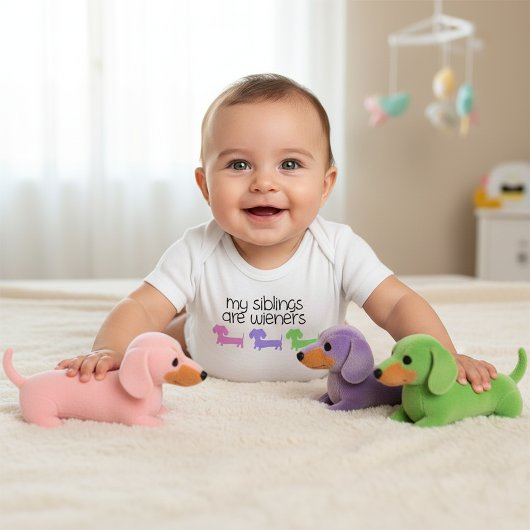 Mijn broers en zussen zijn Wieners Dogs | Baby sho Romper