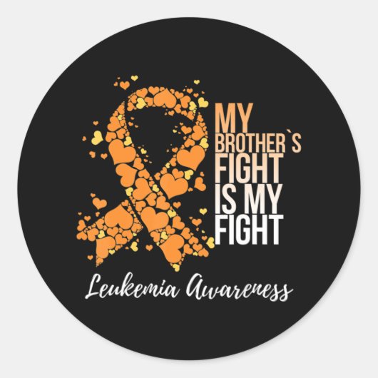 Mijn broer's gevecht is mijn strijd tegen leukemie ronde sticker (Voorkant)