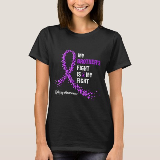 Mijn broer's gevecht is mijn vechtend Epilepsy Bew T-shirt (Voorkant)