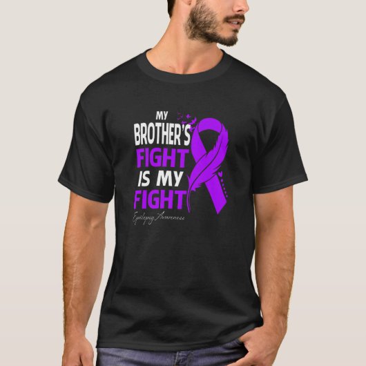 Mijn broer's gevecht is mijn vechtend Epilepsy Bew T-shirt (Voorkant)