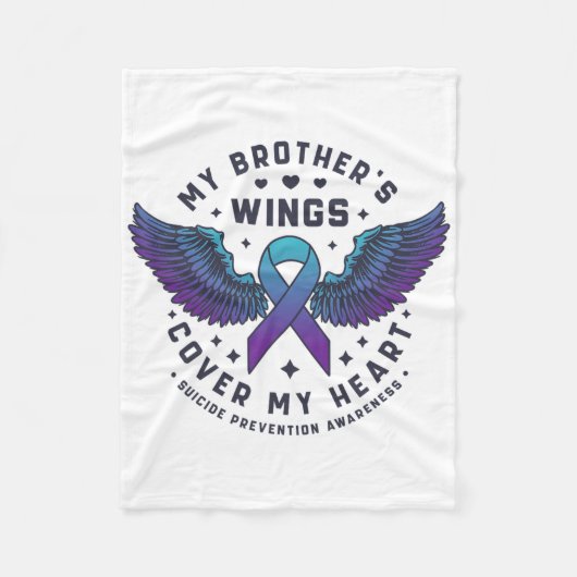 Mijn broers vleugels Hoesjes mijn hart zelfmoordpr Fleece Deken (Voorkant)