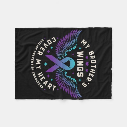 Mijn broers vleugels Hoesjes mijn hart zelfmoordpr Fleece Deken (Voorkant (Horizontaal))