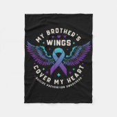 Mijn broers vleugels Hoesjes mijn hart zelfmoordpr Fleece Deken (Voorkant)