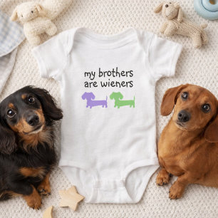 Mijn broers zijn worstjes   Dubbele Dachshund Romper