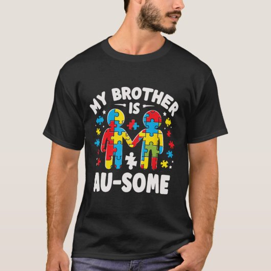 Mijn broertje is Geweldige Autisme Bewustzijn kleu T-shirt (Voorkant)
