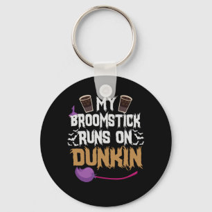 Mijn Broomstick loopt op Dunkin Funny Halloween Wi Sleutelhanger