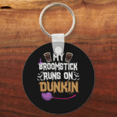 Mijn Broomstick loopt op Dunkin Funny Halloween Wi Sleutelhanger (Voorkant)