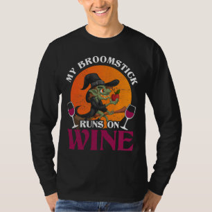 Mijn broomstick loopt op Gekke wijnstok T-shirt