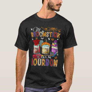 Mijn Broomstick rijdt op Bourbon Three Horror Bour T-shirt