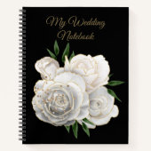 Mijn bruiloft Notitieboek Gold en witte rozen (Voorkant)