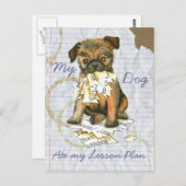 Mijn Brussels Griffon Ate Mijn Lesson Plan Briefkaart (Voorkant / Achterkant)