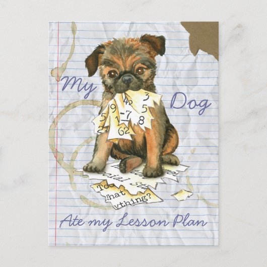 Mijn Brussels Griffon Ate Mijn Lesson Plan Briefkaart (Voorkant)