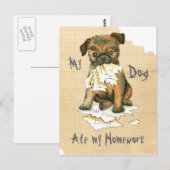 Mijn Brusselse Griffon Ate Mijn thuiswerk Briefkaart (Voorkant / Achterkant)