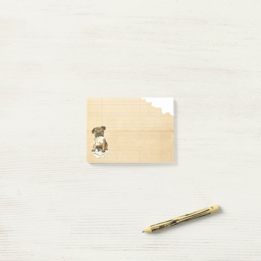 Mijn Brusselse Griffon Ate Mijn thuiswerk Post-it® Notes (Op bureau)