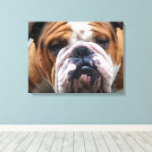 Mijn brutale hond is Gezegde Bulldog!!! Canvas Afdruk (Insitu (Houten vloer))