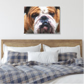 Mijn brutale hond is Gezegde Bulldog!!! Canvas Afdruk (Insitu (Slaapkamer))