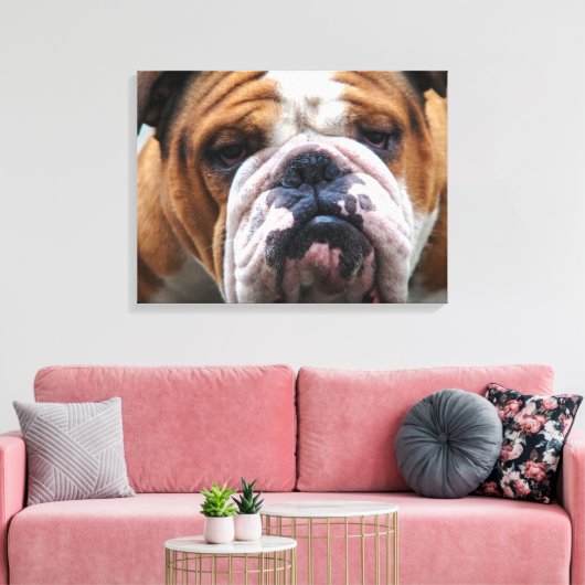 Mijn brutale hond is Gezegde Bulldog!!! Canvas Afdruk (Insitu (Woonkamer))