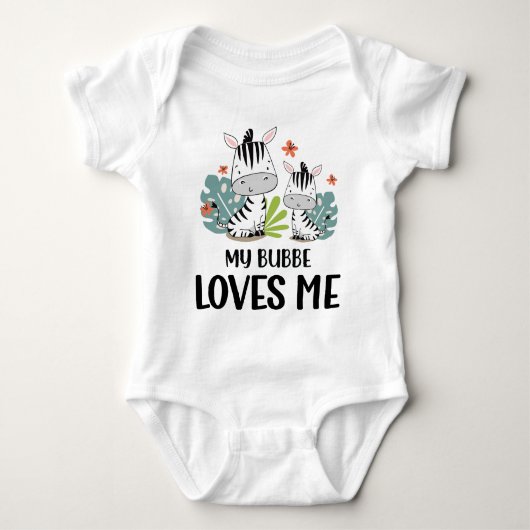 Mijn Bubbe Joodse grootouder houdt van me Zebra Romper (Voorkant)