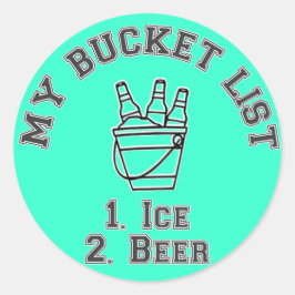 Mijn Bucket List Humor - Ice & Beer Ronde Sticker