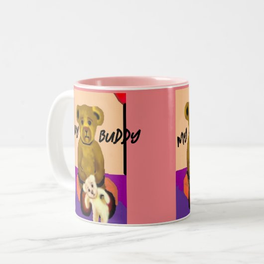 MIJN BUDDY-teddybeer Mok (Voorkant links)