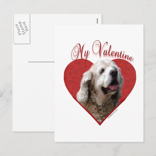 Mijn Buff Cocker Spaniel Valentijn Feestdagenkaart (Voorkant / Achterkant)