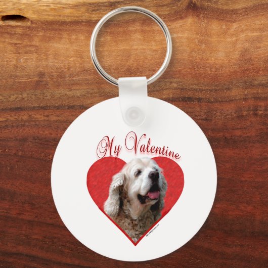 Mijn Buff Cocker Spaniel Valentijn Sleutelhanger (Achterkant)