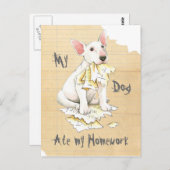 Mijn Bull Terrier Ate Mijn thuiswerk Briefkaart (Voorkant / Achterkant)