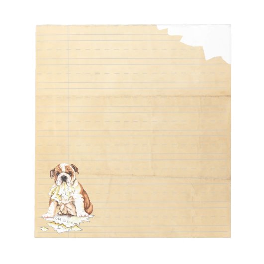 Mijn Bulldog Ate Mijn thuiswerk Notitieblok (Voorkant)