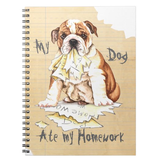 Mijn Bulldog Ate Mijn thuiswerk Notitieboek (Voorkant)