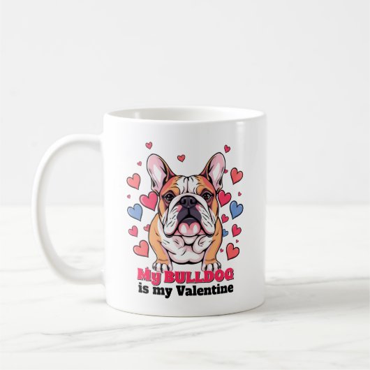 Mijn Bulldog is mijn Valentijn Schattige Funny Koffiemok (Links)