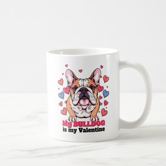 Mijn Bulldog is mijn Valentijn Schattige Funny Koffiemok (Rechts)