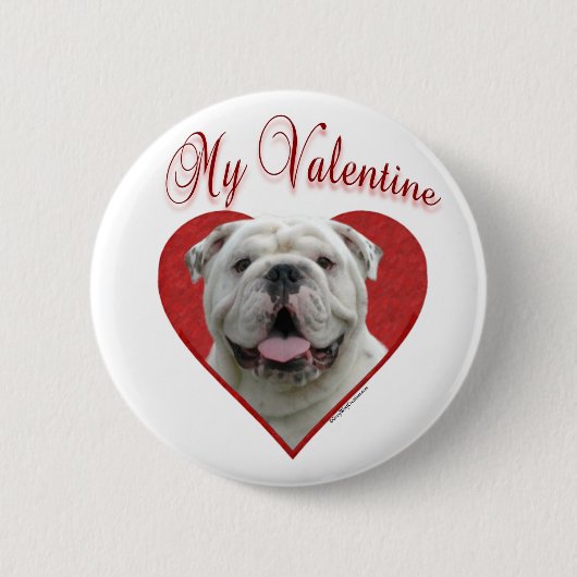 Mijn Bulldog Valentijn Ronde Button 5,7 Cm (Voorkant)