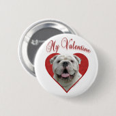 Mijn Bulldog Valentijn Ronde Button 5,7 Cm (Voorkant /achterkant)